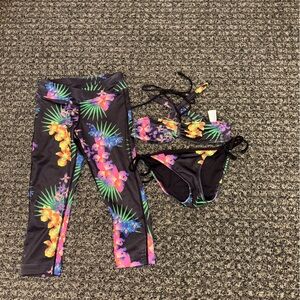 Bowie X James Girls Tropical 3-Piece Swim Set